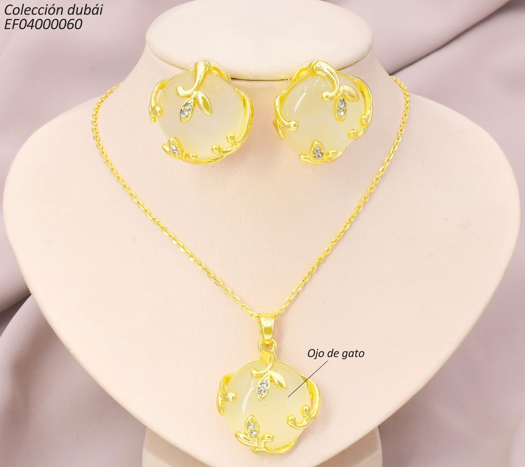 SET DUBAI RD.BLANCO C/DETALLES RAMAS DOR.T113375A FD26315(DUB1)