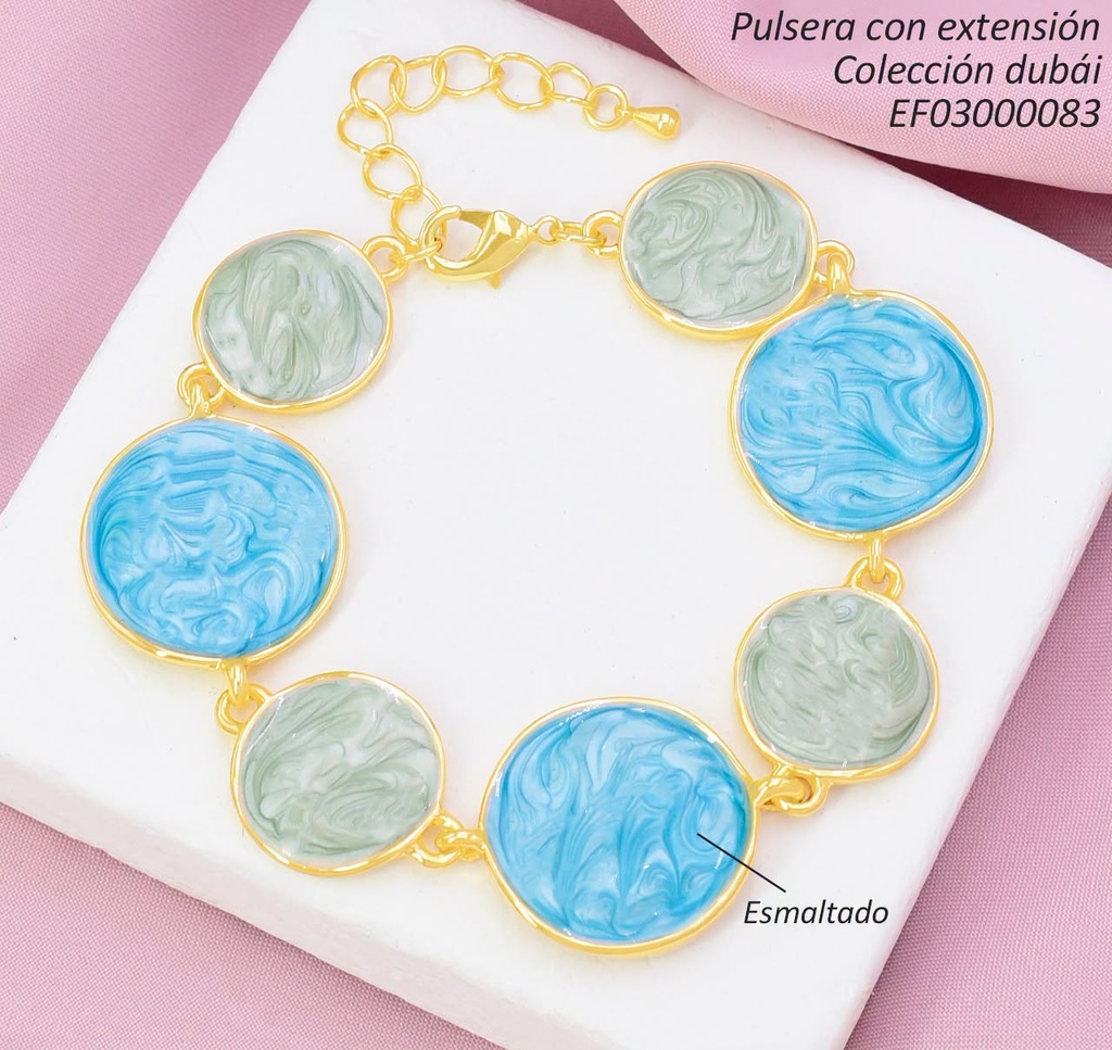 PULSERA DUBAI 7 RD. VERDES/CELESTES T117236H FD26305 (DUB1)