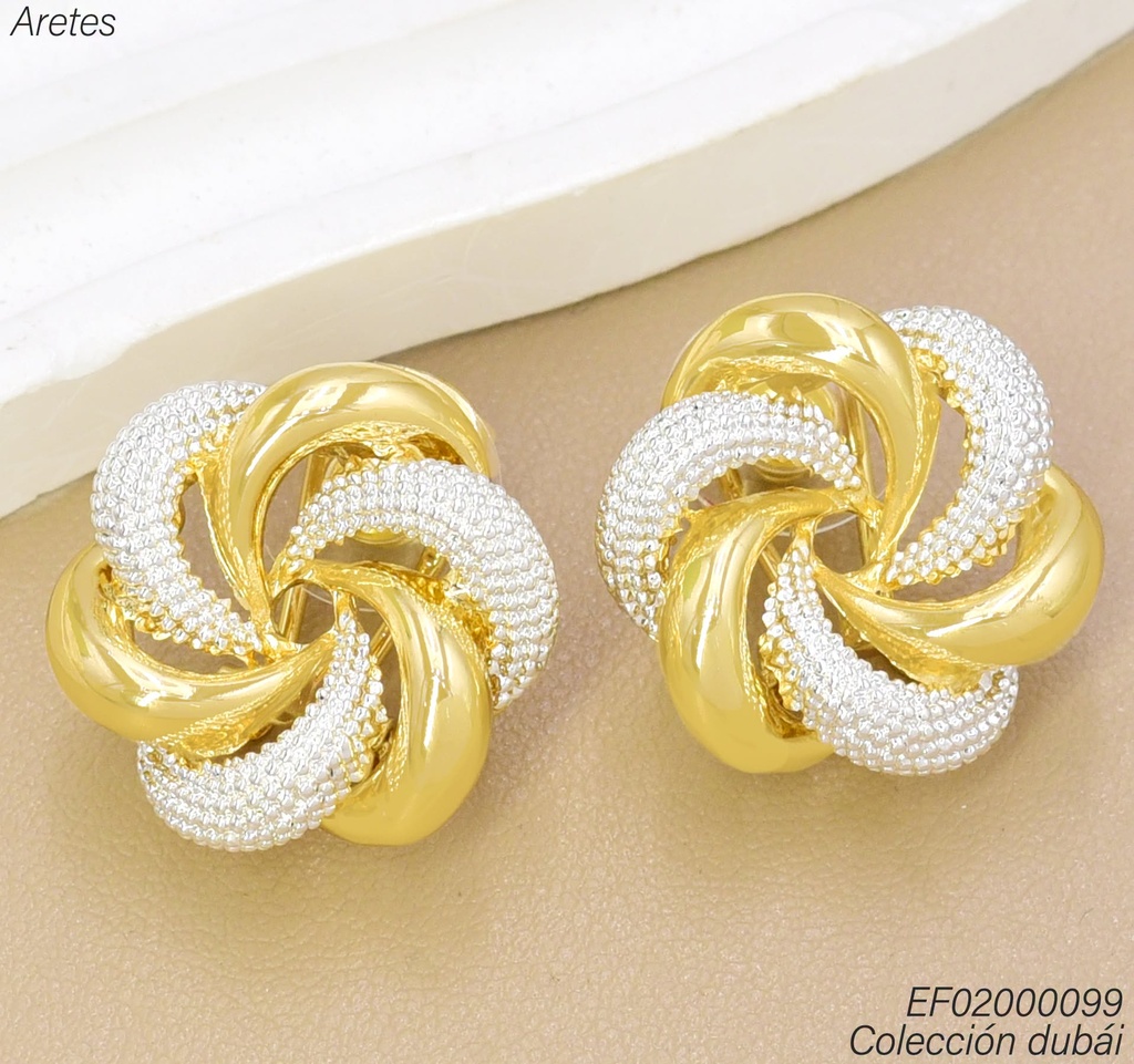 ARETES DUBAI FLOR ESPIRAL DOR/PLAT.T117163E (DUB1)