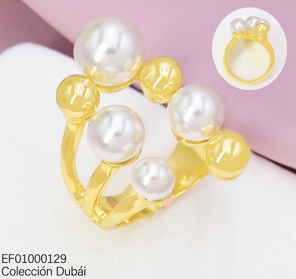 ANILLO DUBAI PERLAS/PELOTITAS DOR FD26431 (DUB1)