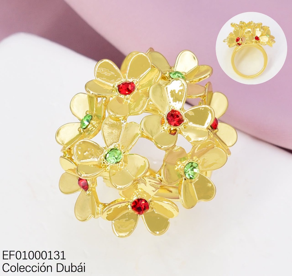 ANILLO DUBAI RACIMO DE FLORES FD26408 (DUB1)