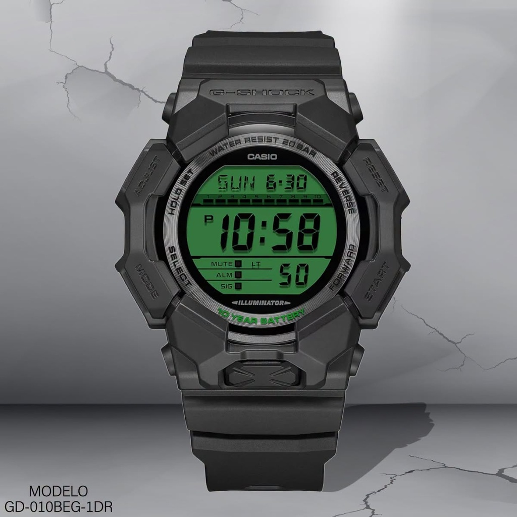 RELOJ CASIO DIGITAL G-SHOCK  GD-010BEG-1DR SILICON NEGRO