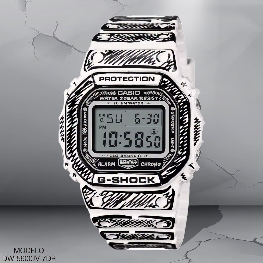 RELOJ CASIO G-SHOCK DIGITAL DW-5600JV-7DR RESINA B/N