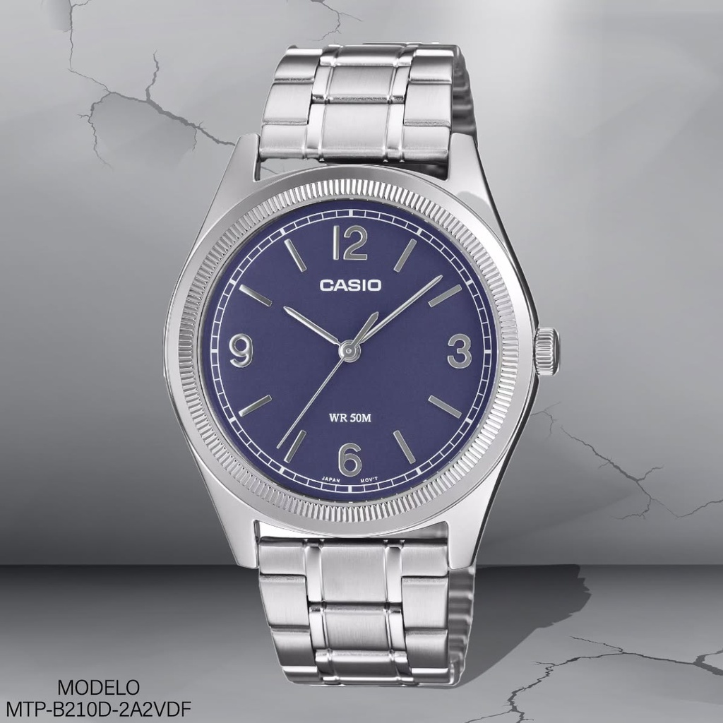 RELOJ CASIO ANALOGO MTP-B210D-2A2VDF METAL PLAT.