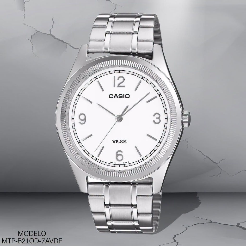 RELOJ CASIO ANALOGO MTP-B210D-7AVDF METAL PLAT.