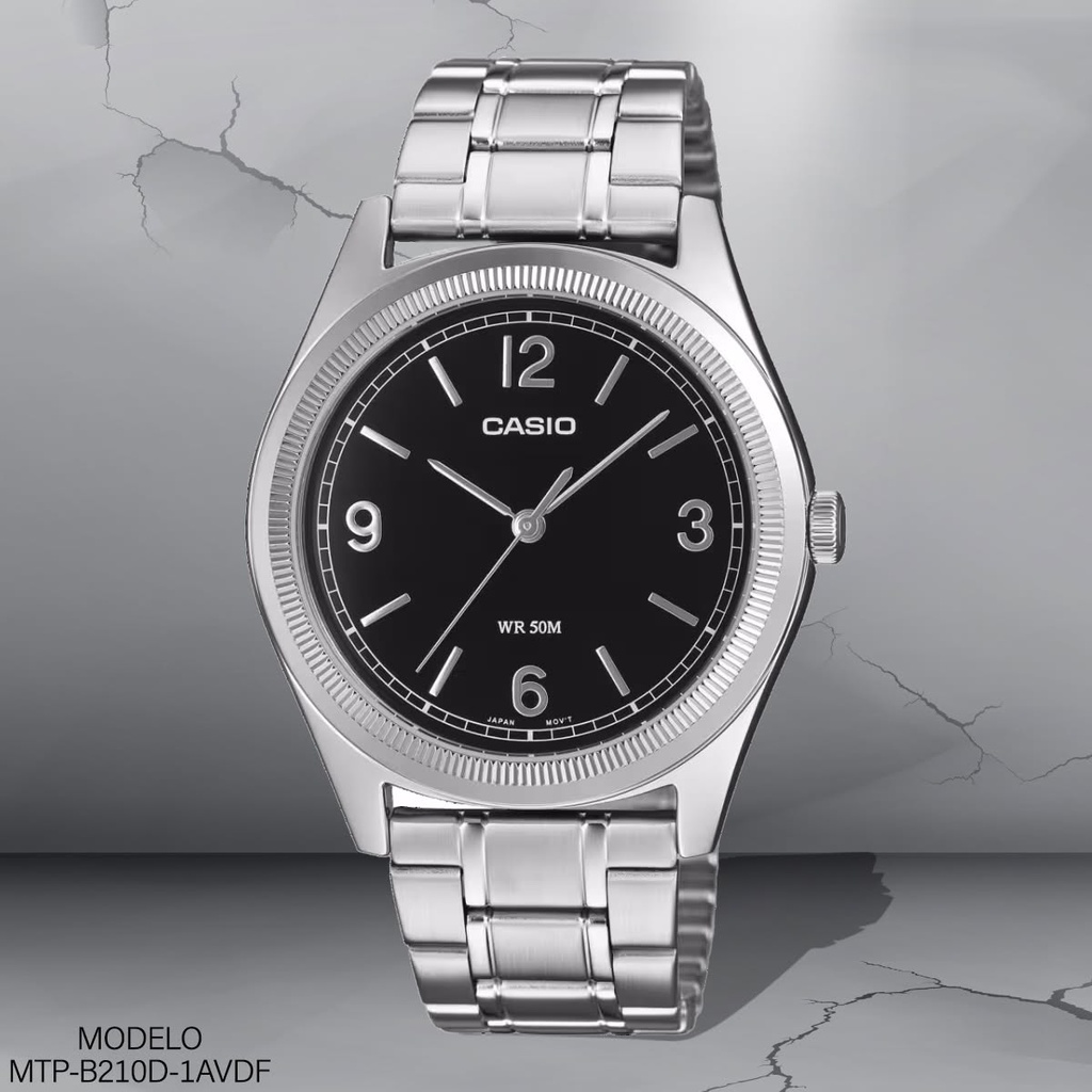 RELOJ CASIO ANALOGO MTP-B210D-1AVDF METAL PLAT.