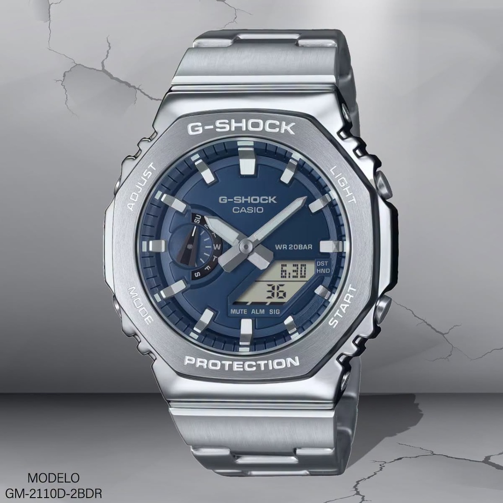 RELOJ CASIO G-SHOCK ANALOGO/DIG. GM-2110D-2BDR METAL PLAT.
