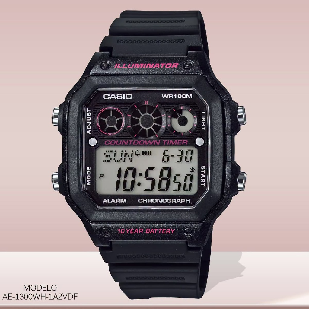 RELOJ CASIO DIGITAL CAB. AE-1300WH-1A2VDF RESINA NEGRA