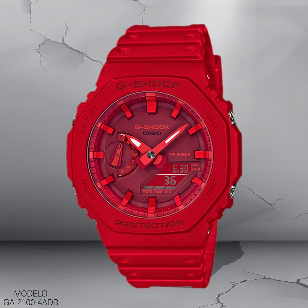 RELOJ CASIO G-SHOCK ANA/DIG CAB. GA-2100-4ADR RESINA ROJA