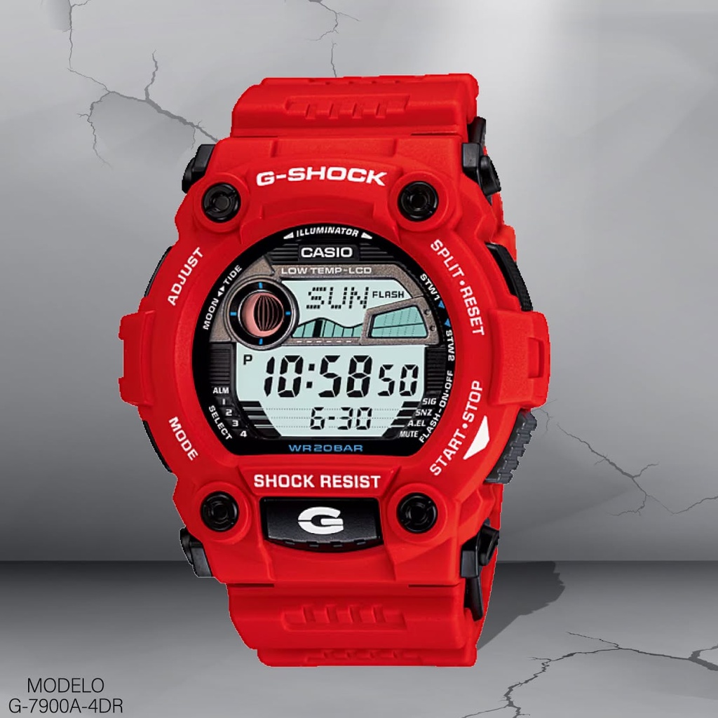 RELOJ CASIO G-SHOCK DIGITAL CAB. G-7900A-4DR RESINA ROJA