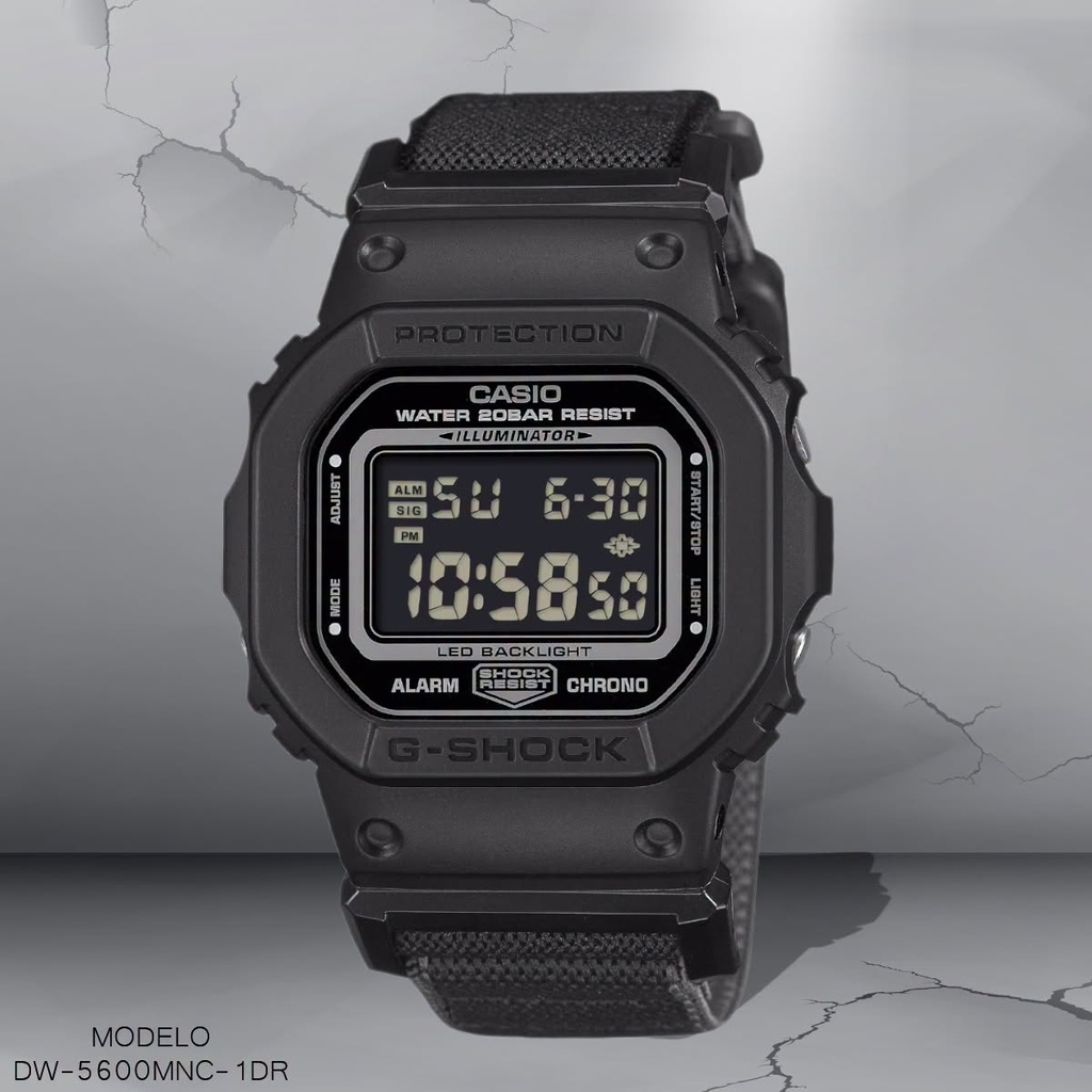 RELOJ CASIO G-SHOCK DIGITAL CAB. DW-5600MNC-1DR RESINA NEGRA