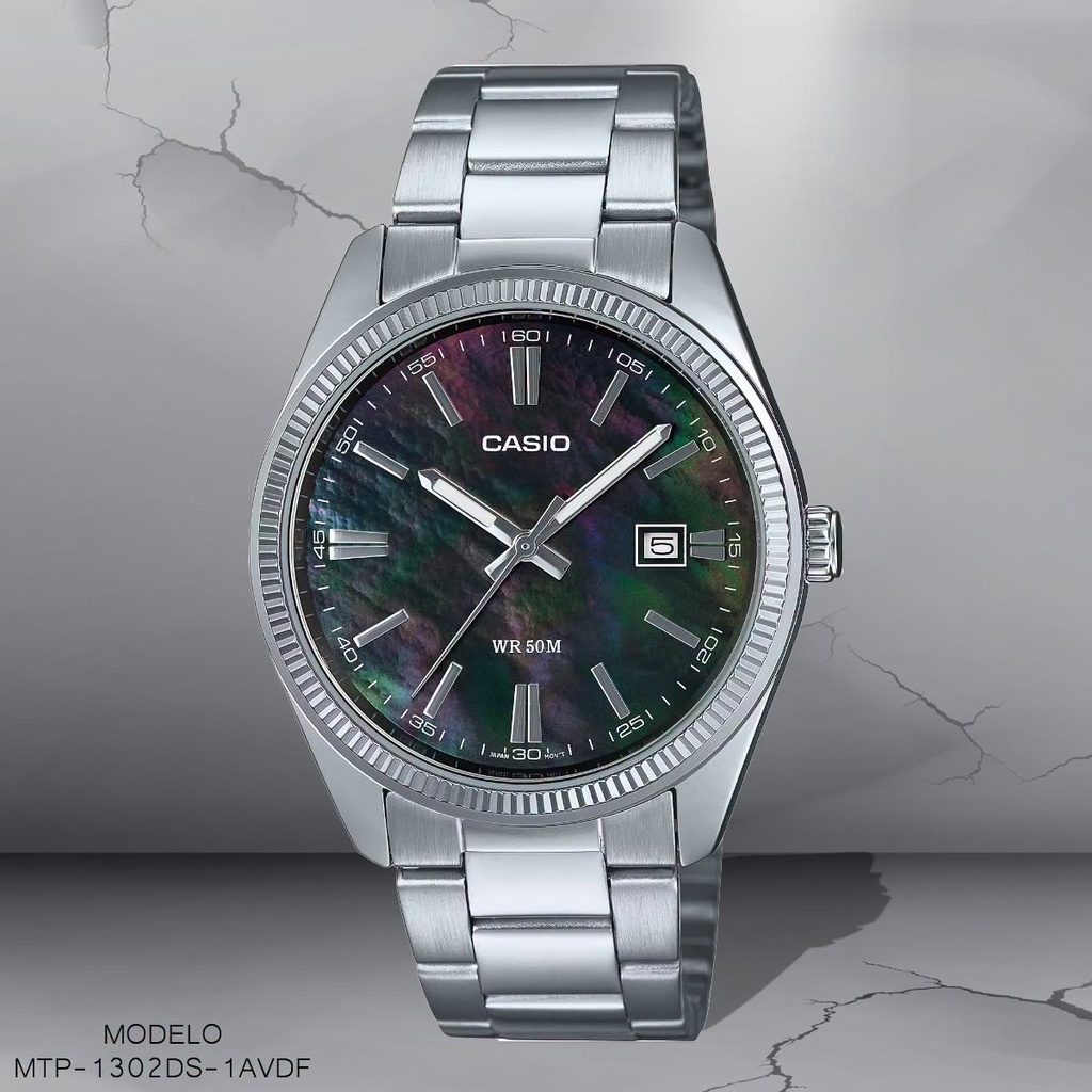 RELOJ CASIO ANALOGO CAB.MTP-1302DS-1AVDF METAL PLAT.