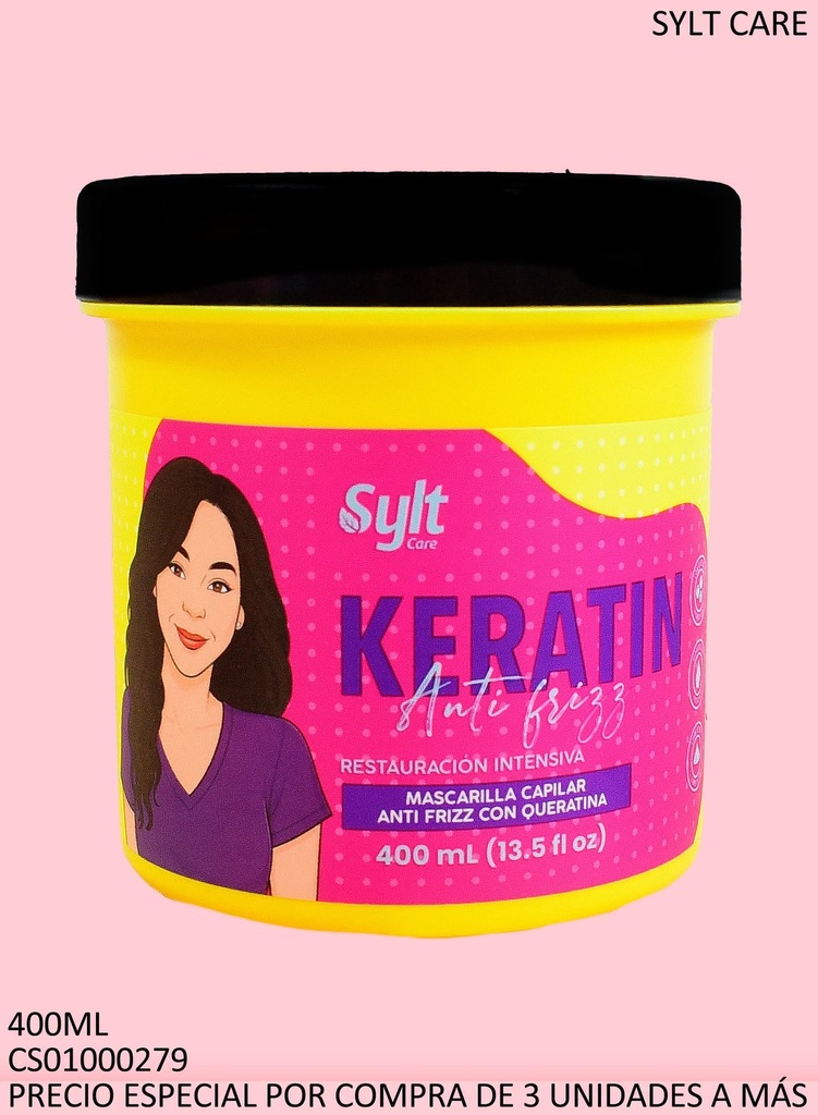 SYLT CARE TRATAMIENTO CAPILAR ANTI FRIZZ KERATIN 400 ML (13.5 ONZAS)
