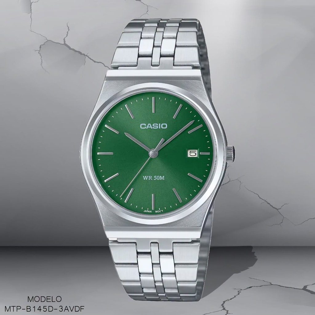 RELOJ CASIO ANALOGO CAB. MTP-B145D-3AVDF METAL PLAT.