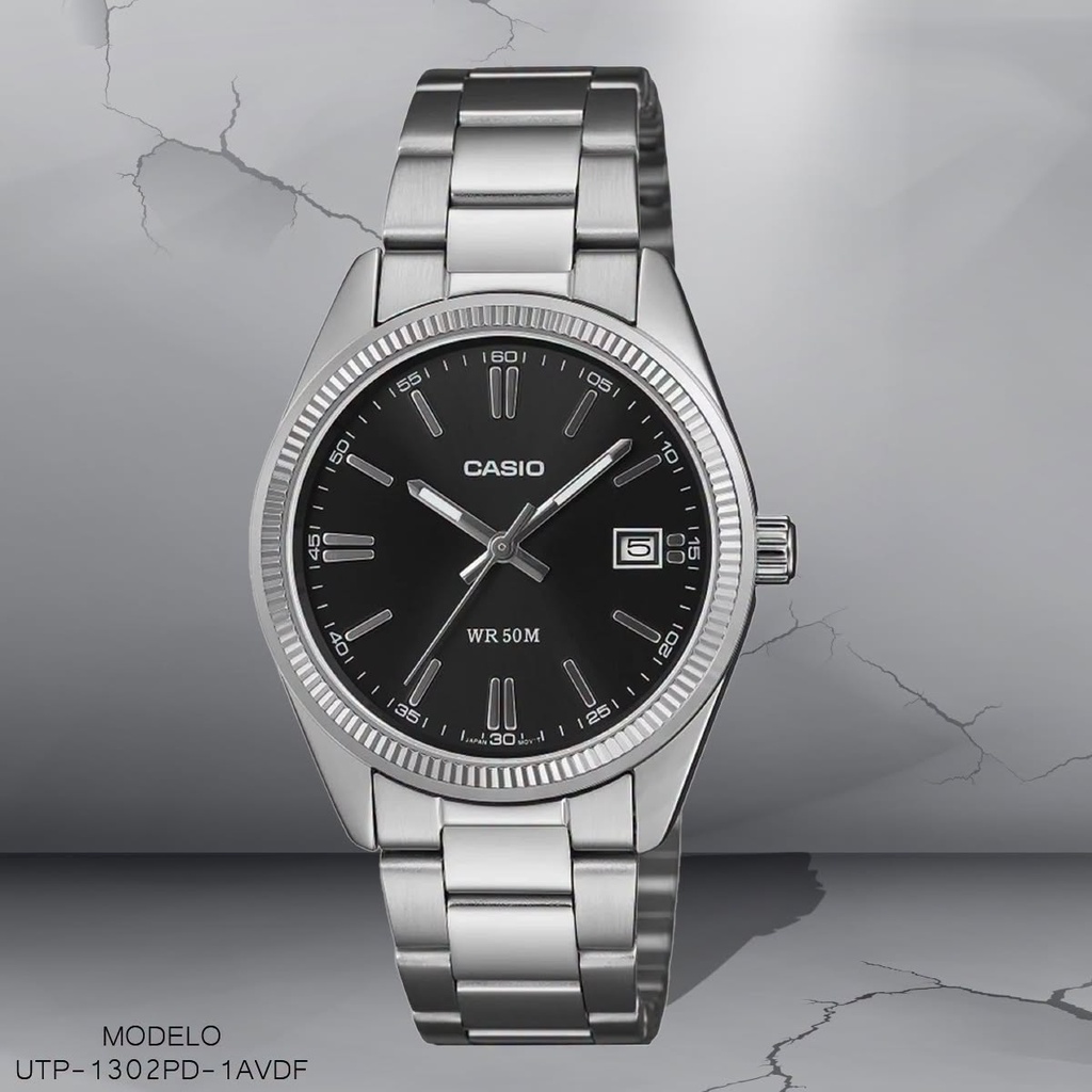 RELOJ CASIO ANALOGO UNI.UTP-1302PD-1AVDF METAL PLAT.