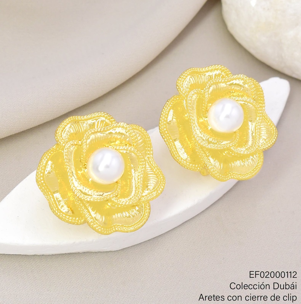 ARETES DUBAI ROSAS C/ PERLA BORDE PUNTEADO T117467E/FD26635