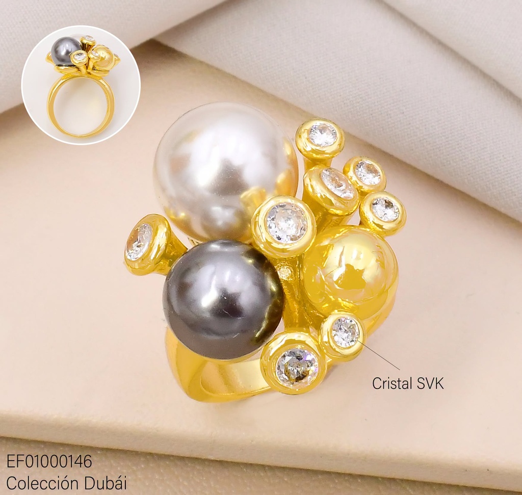 ANILLO DUBAI PERLA/PELOTA GRIS/ZIRC. T804632R/FD26421