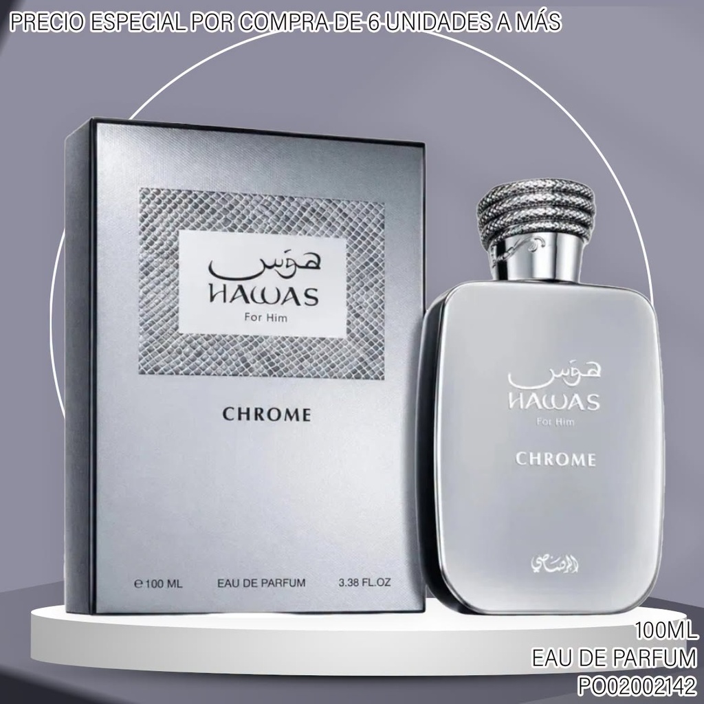 PERFUME HAWAS CHROME FOR HIM RASASI EDP 100ML