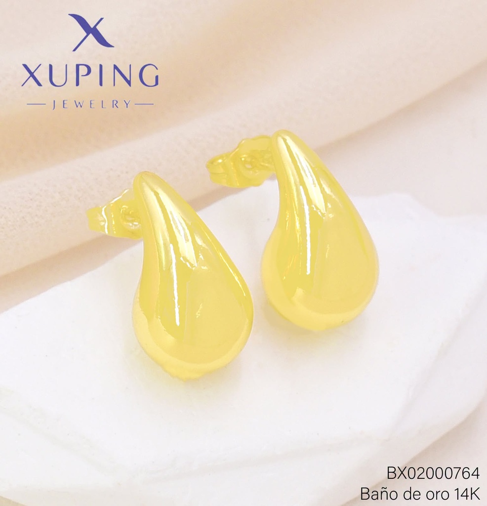 ARETES BAÑO DE ORO 14K XUPING BOTTEGA PEQ. (XAGOST)
