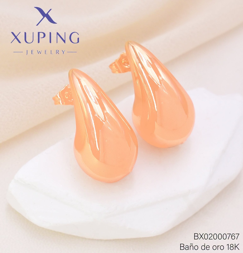 ARETES BAÑO DE ORO 18K XUPING BOTTEGA MD ROSE GOLD (XAGOST)
