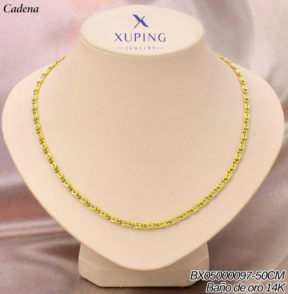 CADENA BAÑO DE ORO 14K. XUPING TRAMA ESPIRAL L:50CM (XAG)