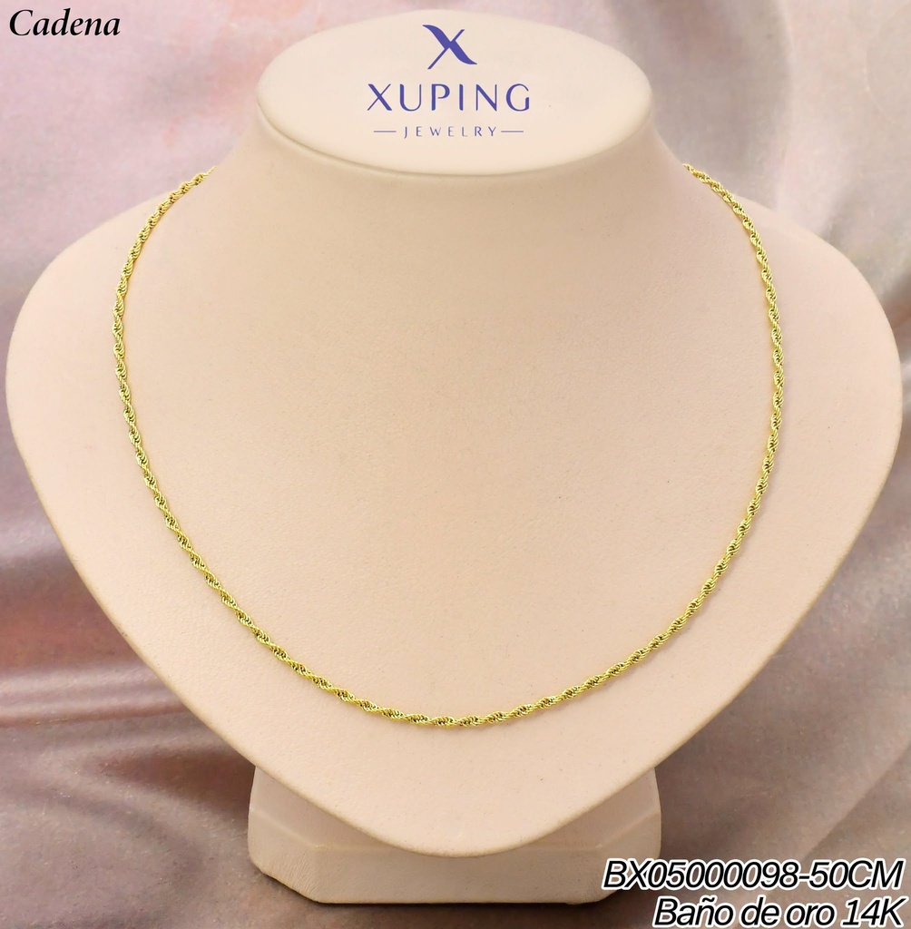 CADENA BAÑO DE ORO 14K. XUPING CORDON CHINO FINO L:50CM (XAG)