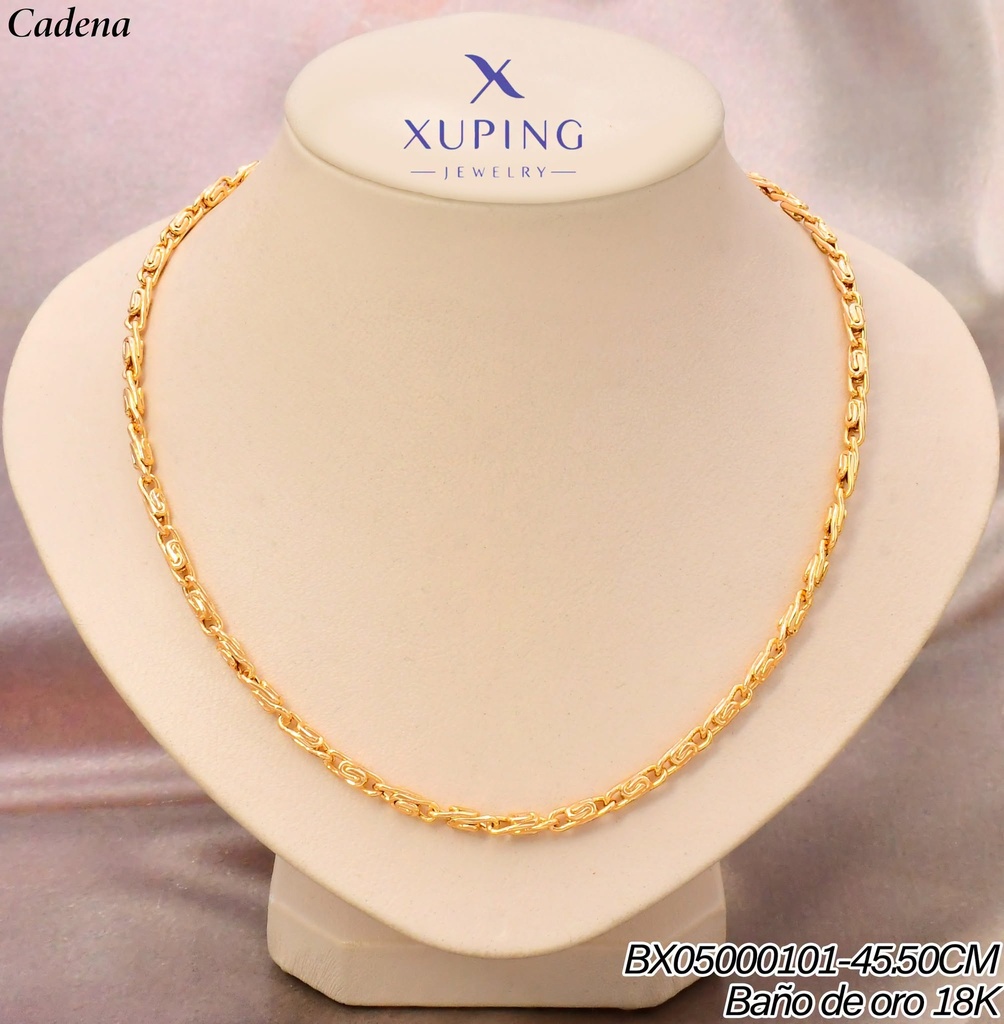 CADENA BAÑO DE ORO 18K. XUPING TRAMA ESPIRAL L:45.50CM (XAG)