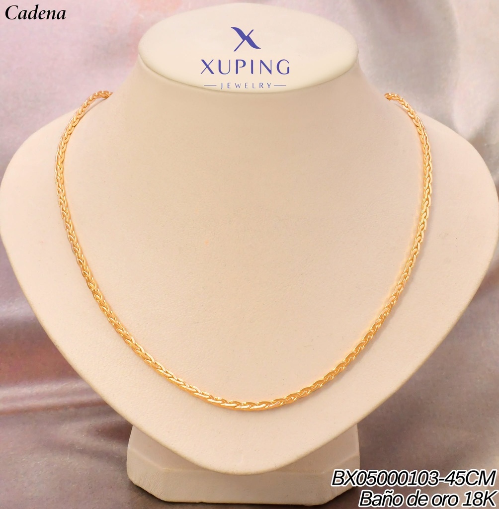 CADENA BAÑO DE ORO18K.. XUPING TRAMA ESPIGA L:45CM (XAG)