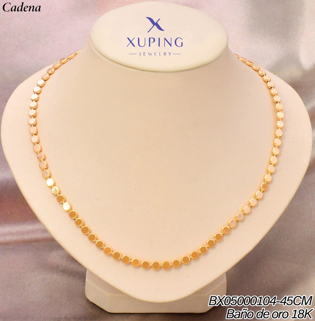 CADENA BAÑO DE ORO 18K. XUPING TRAMA RD.ESTRELLA L:45CM (XAG)