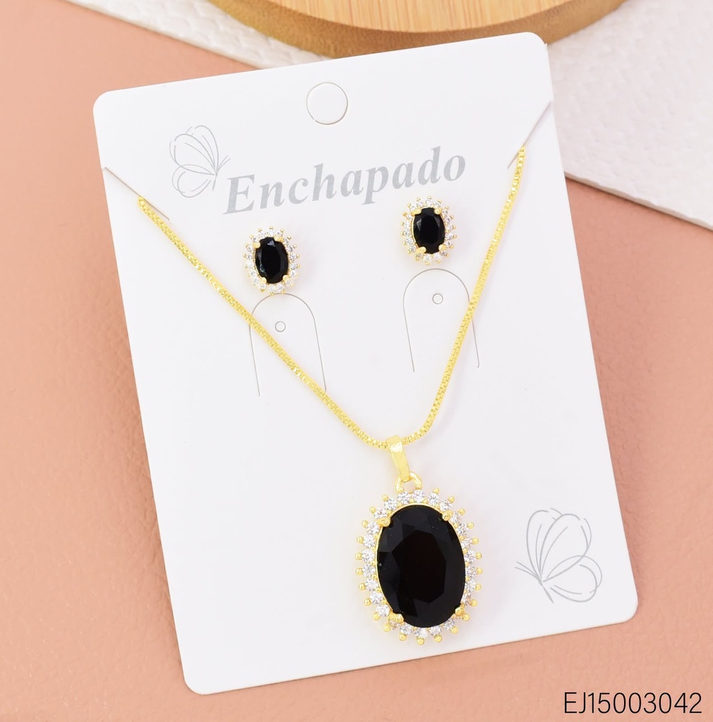 SET OV. ZIRC. NEGRA SE1581-104 (INV526)