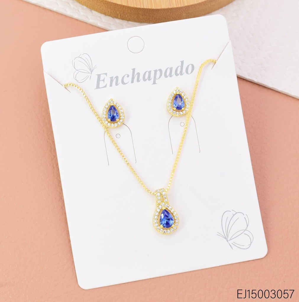SET GOTA ZIRC. CELESTE  SE1597-284 (INV526)