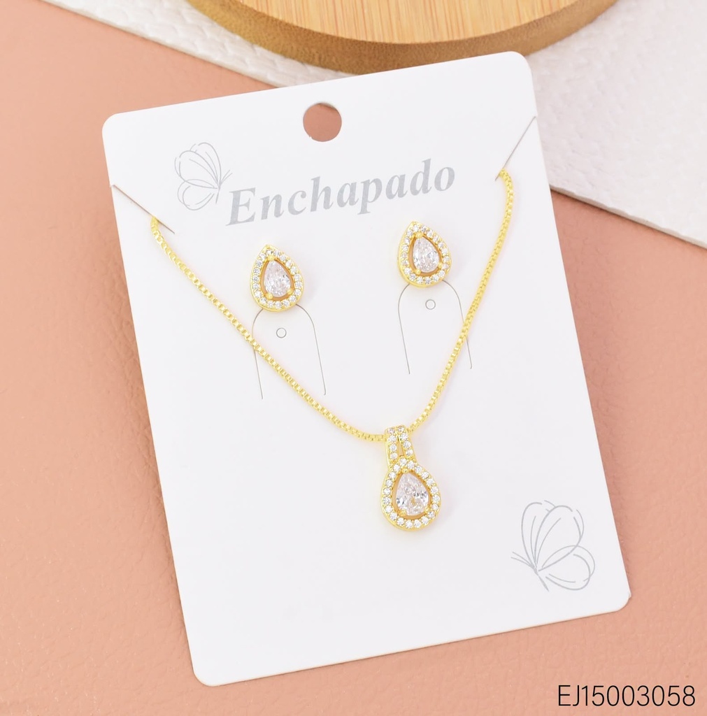 SET GOTA ZIRC. CRISTAL SE1598-284 (INV526)