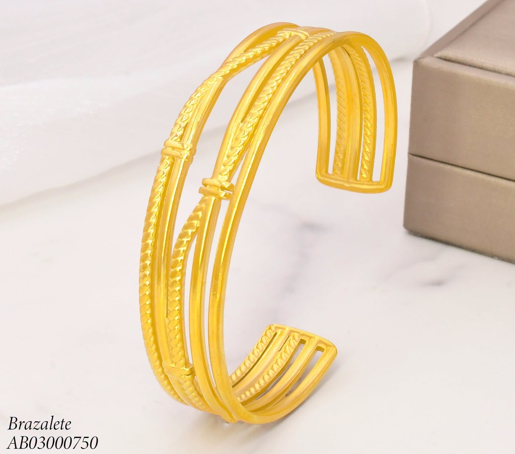 BRAZALETE LINEAS ENTRELAZADAS LISAS/RAYAS BA2453-20 (INV526)
