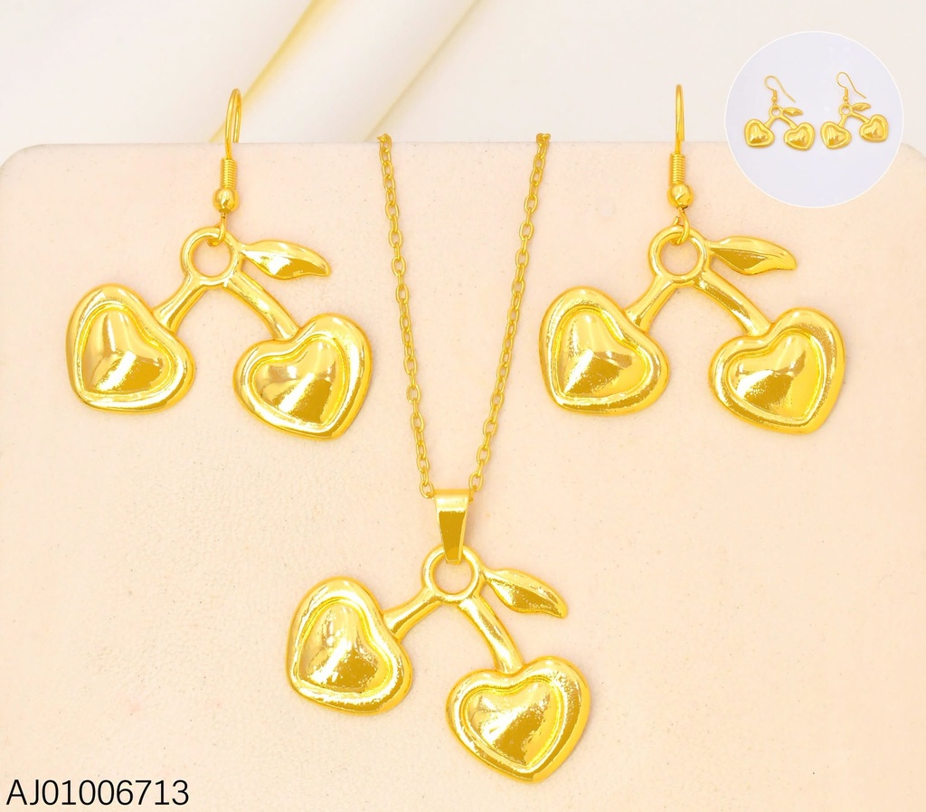 SET CORAZON CEREZAS HOJA SA1347-143 (INV526)