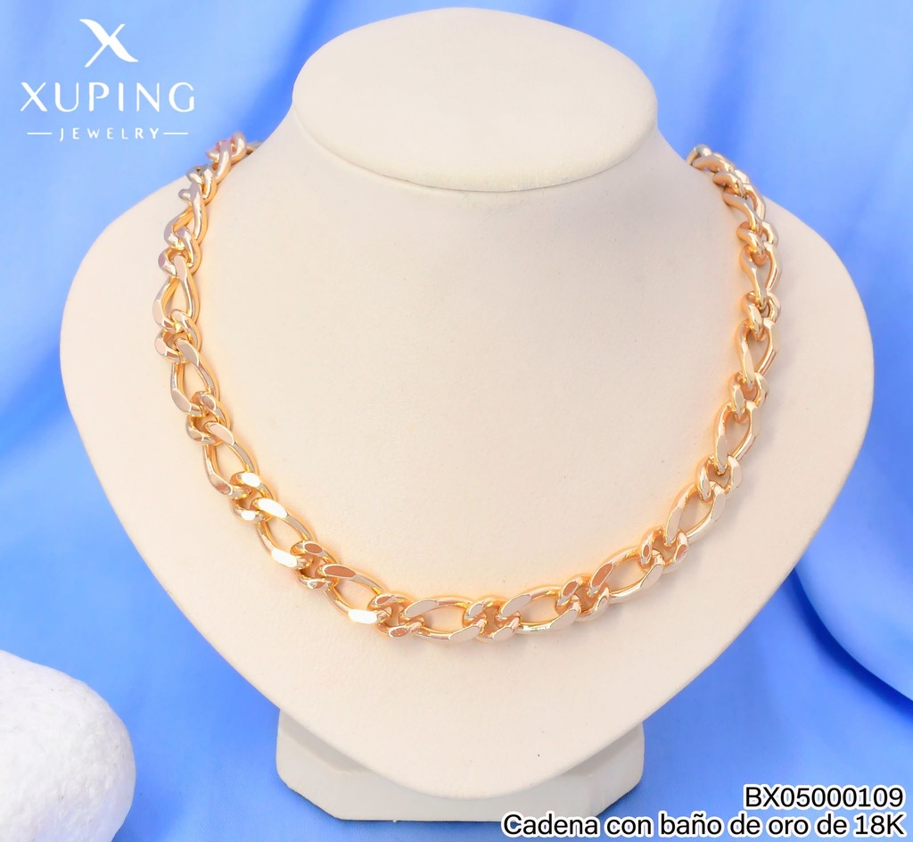 CADENA BAÑO DE ORO 18K.XUPING ESLAB.OV-RD 10N255819 51.50CM 27AGOS(XP)