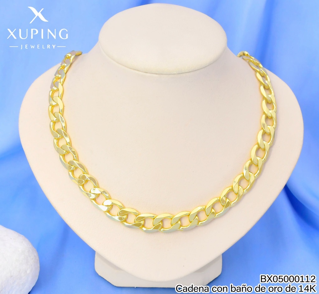 CADENA BAÑO DE ORO 14K.XUPING MARTILLADA A:0.8/L:55CM 27AGOS(XP)
