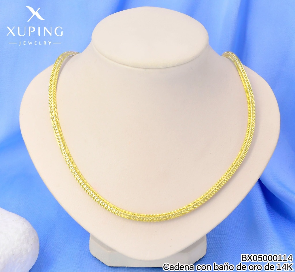 CADENA BAÑO DE ORO 14K.XUPING ESLAB.SEDUSA 50CM 27AGOS(XP)