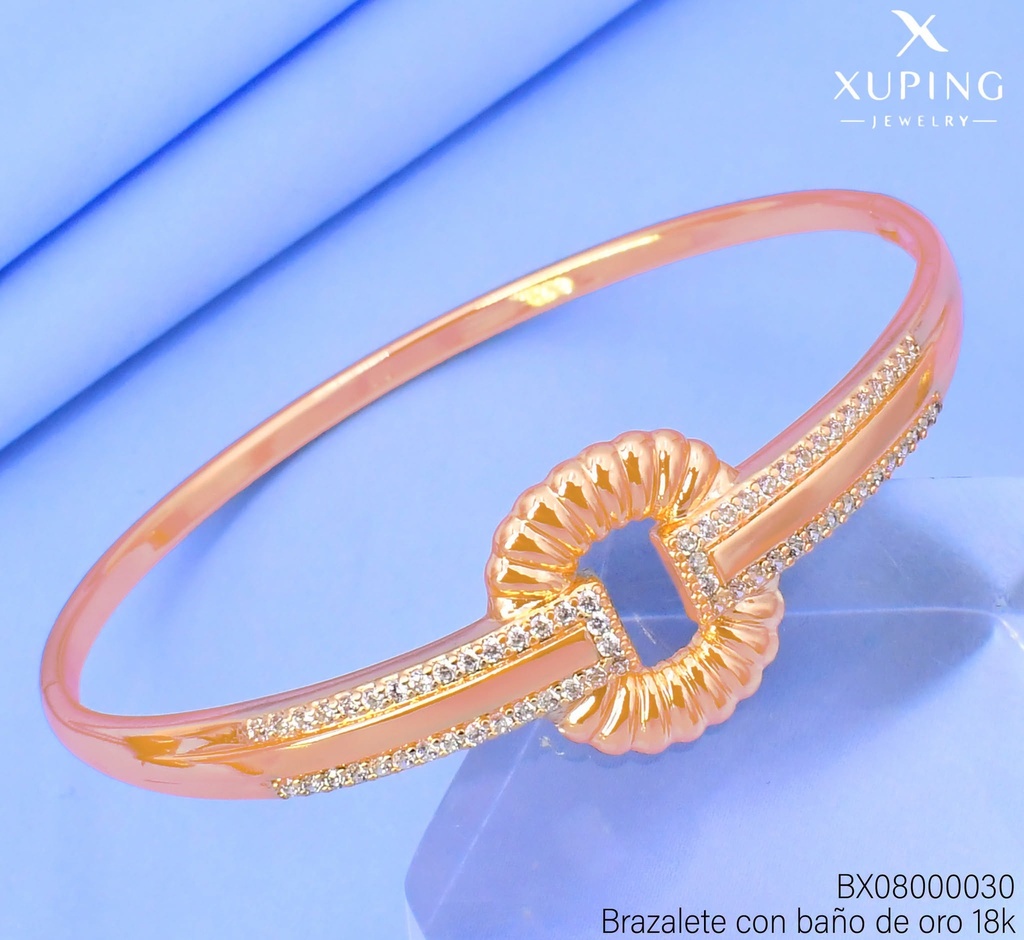 BRAZALETE BAÑO DE ORO 18K. XUPING ESTILO FAJA SYX-6922BW-60MM 27AGOS(XP)