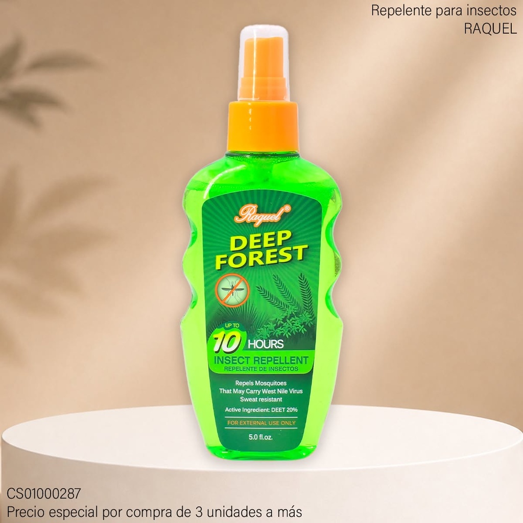 REPELENTE EN SPRAY RAQUEL "DEEP FOREST" 10 HRS  5.0 FL.OZ.  60172