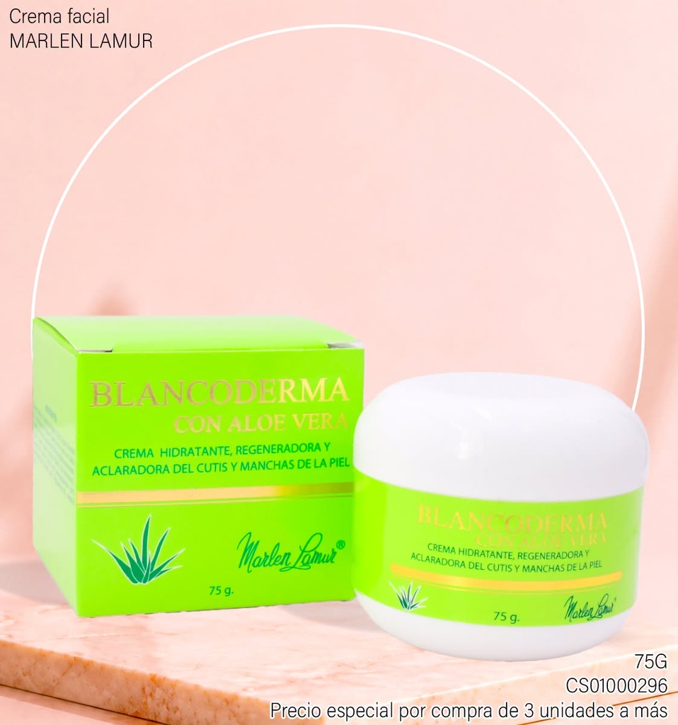 CREMA BLANCODERMA ACLARADORA ALOE VERA MARLEN LAMUR 75G. 10002B