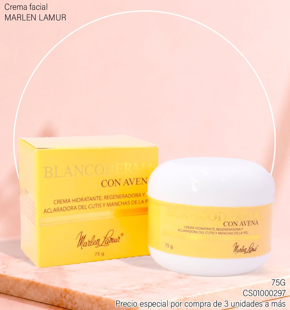 CREMA BLANCODERMA ACLARADORA AVENA MARLEN LAMUR 75G. 10002C