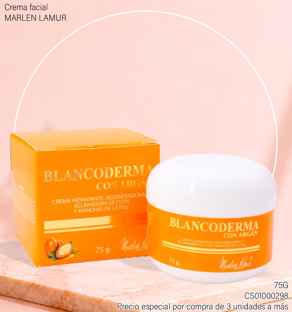 CREMA BLANCODERMA ACLARADORA ARGAN MARLEN LAMUR 75G. 10002D