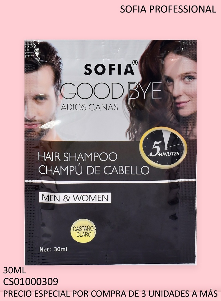 SHAMPOO SOFIA TINTE SOBRE CASTAÑO CLARO 30ML 90033CCL