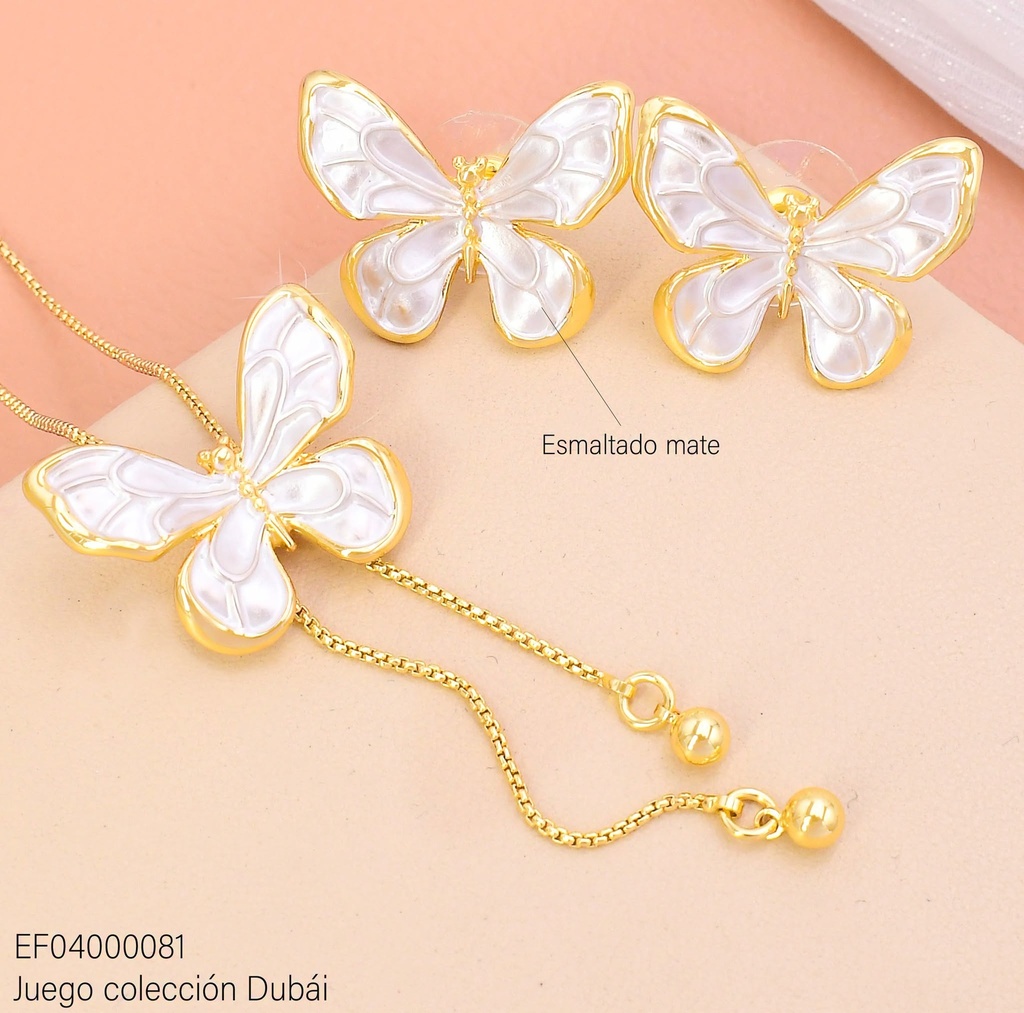 SET MARIPOSA BLANCA/CADENA VENECIANA FD27207