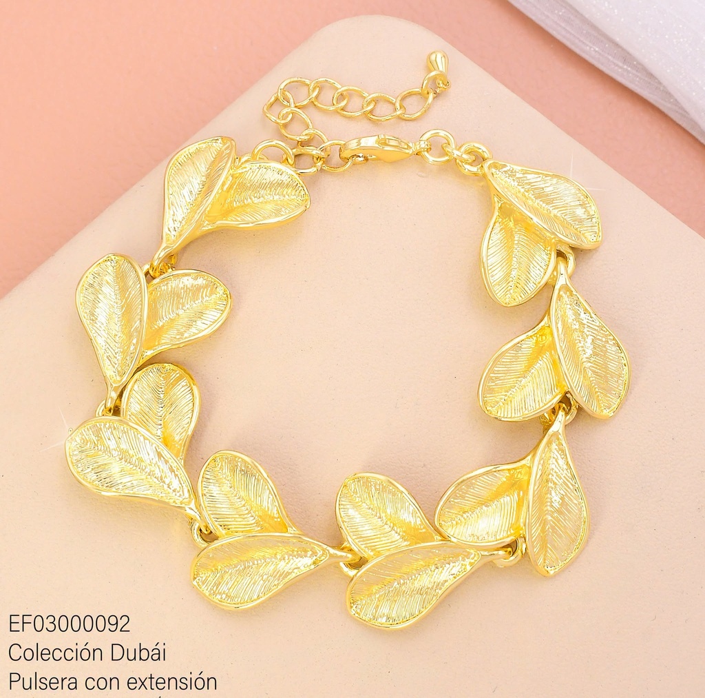 PULSERA ESLABONES 2 HOJITAS FD27257