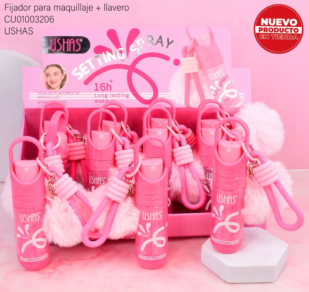 SPRAY FIJADOR USHAS LLAVERO PINK USP005-1