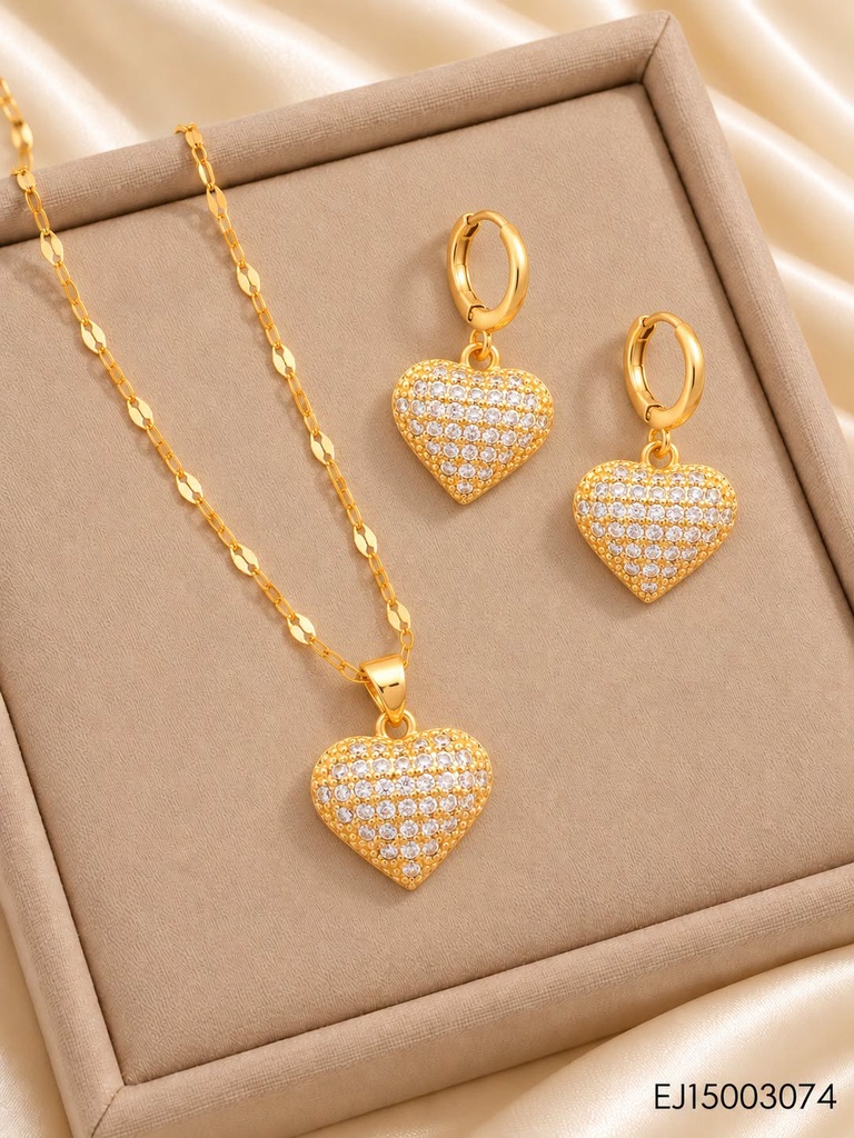 SET CORAZONES INFLADOS C/ZIRCONIAS WH260608