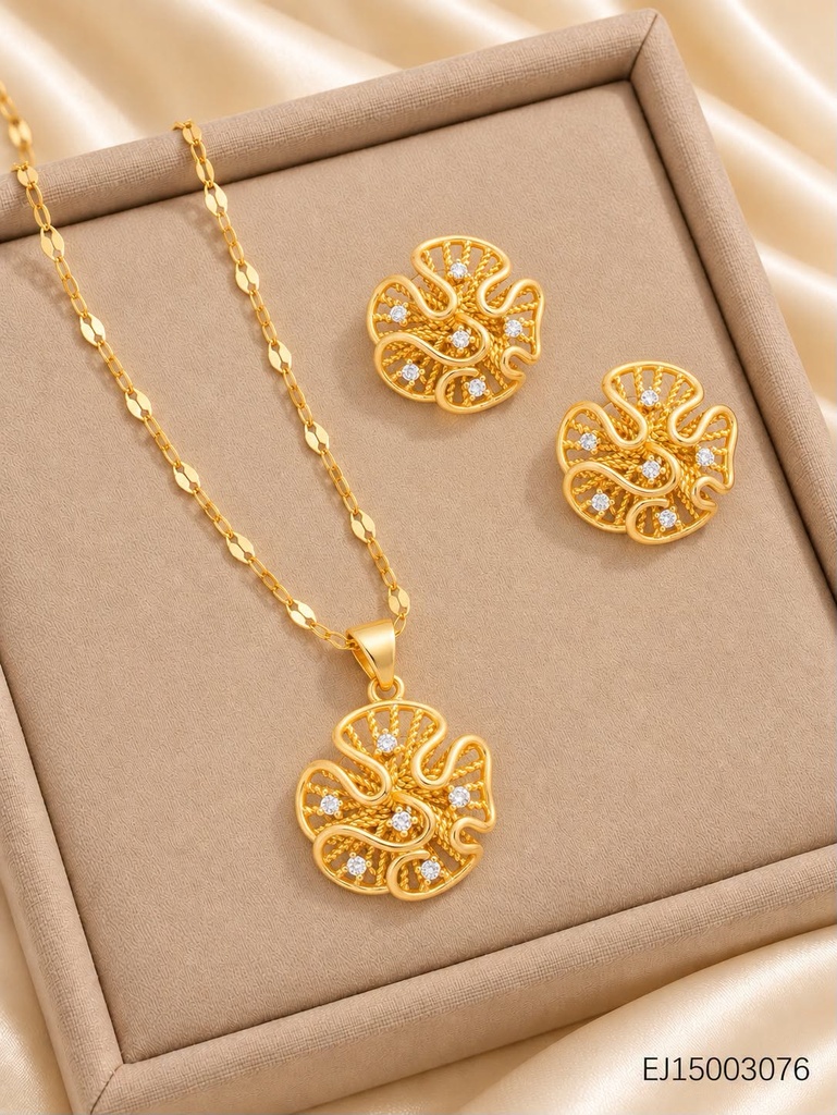 SET PLIEGUES EN FLOR C/ZIRCONIAS WH260610