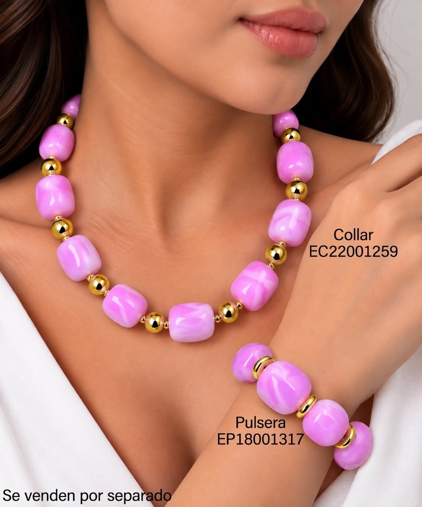 PULSERA OV. LILA/RUEDITA DOR  BE1264-21 (INV526)