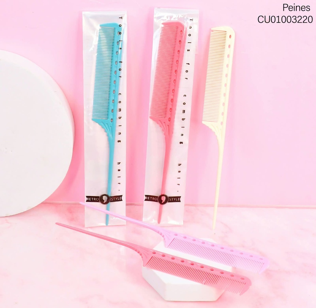 PEINE BARBERIA COLORES SURTIDOS GM-301